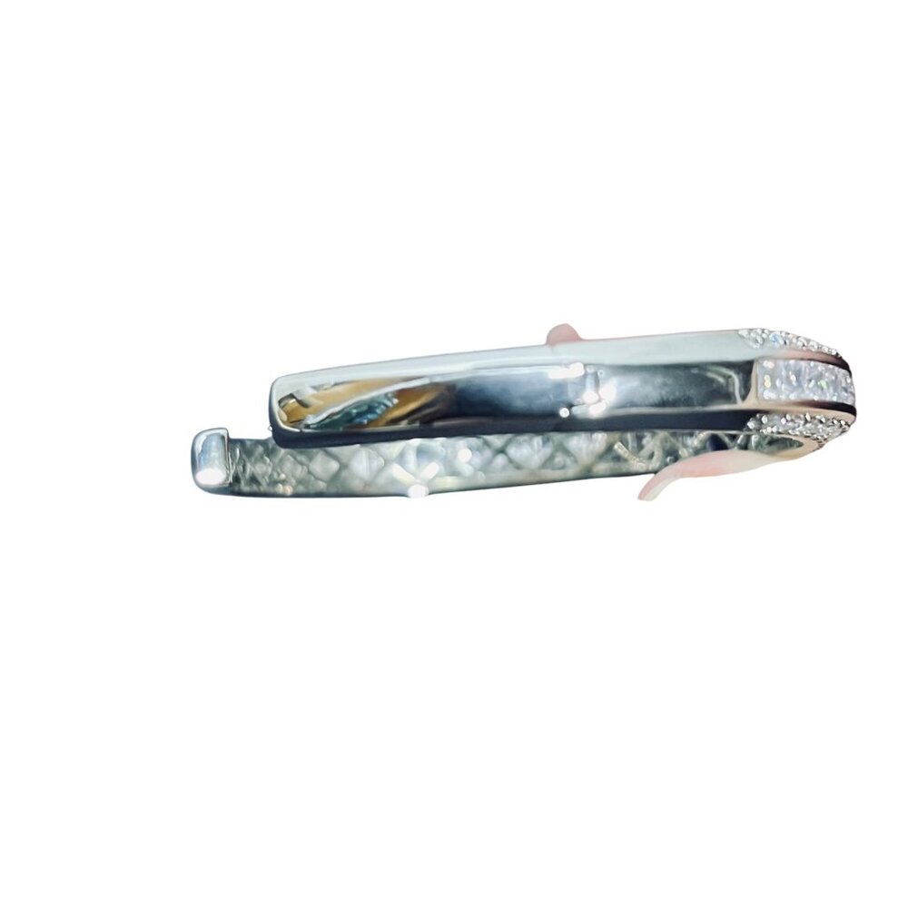 Smithsonian Bismarck Silver Tone, Sapphire And Clear Crystal Cuff Bracelet (5927 - Picture 8 of 8